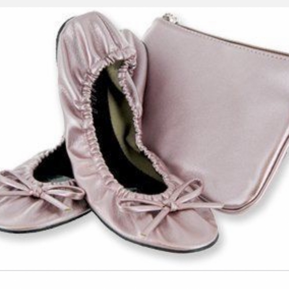 Sidekicks Foldable Shoe Pink Metallic Size Small